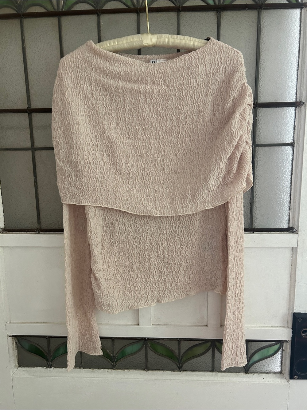 Divided beige Off-the-Shoulder Textured Sweater